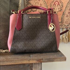 Michael Kors Pink and Brown Satchel